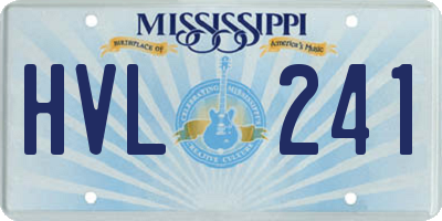 MS license plate HVL241