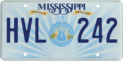 MS license plate HVL242