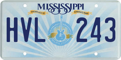 MS license plate HVL243