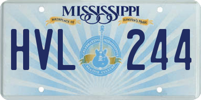 MS license plate HVL244