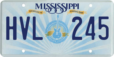 MS license plate HVL245