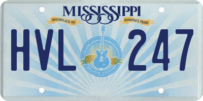 MS license plate HVL247