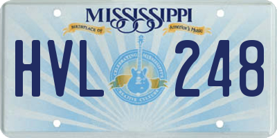 MS license plate HVL248