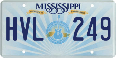 MS license plate HVL249