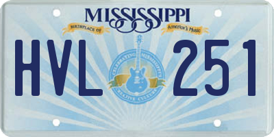 MS license plate HVL251