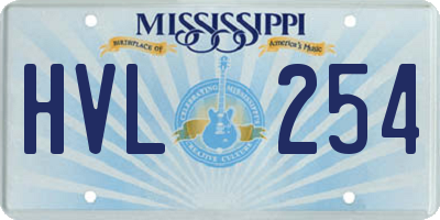 MS license plate HVL254