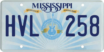 MS license plate HVL258