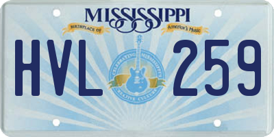 MS license plate HVL259