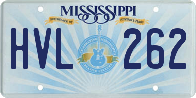 MS license plate HVL262