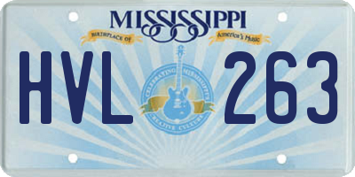 MS license plate HVL263
