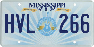 MS license plate HVL266