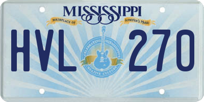 MS license plate HVL270