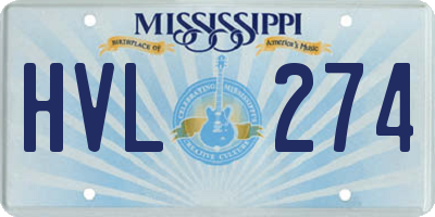 MS license plate HVL274