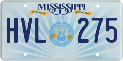 MS license plate HVL275