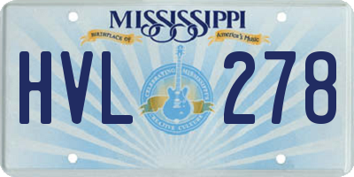 MS license plate HVL278