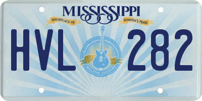 MS license plate HVL282