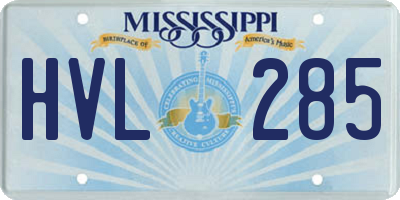 MS license plate HVL285