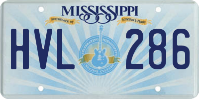 MS license plate HVL286