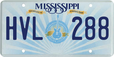 MS license plate HVL288