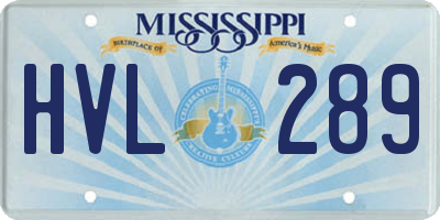 MS license plate HVL289