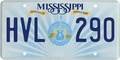MS license plate HVL290