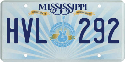 MS license plate HVL292