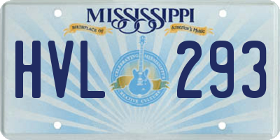 MS license plate HVL293