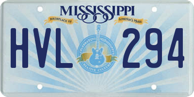 MS license plate HVL294