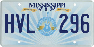 MS license plate HVL296