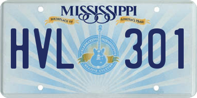 MS license plate HVL301