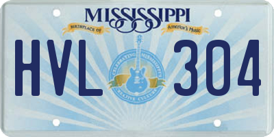 MS license plate HVL304