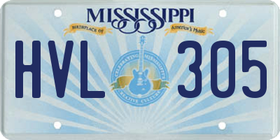 MS license plate HVL305
