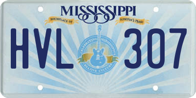 MS license plate HVL307