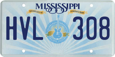 MS license plate HVL308