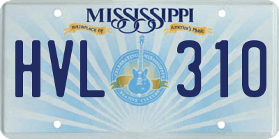MS license plate HVL310
