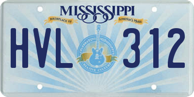 MS license plate HVL312