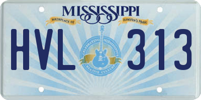 MS license plate HVL313