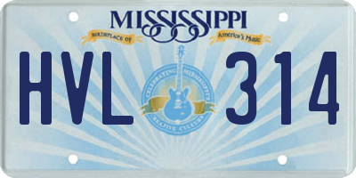 MS license plate HVL314