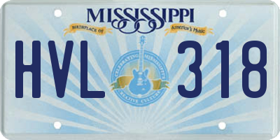 MS license plate HVL318