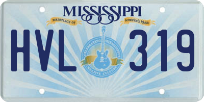 MS license plate HVL319