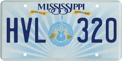 MS license plate HVL320