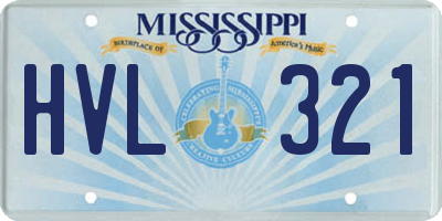 MS license plate HVL321