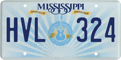 MS license plate HVL324
