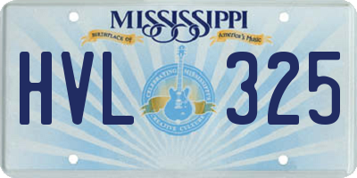 MS license plate HVL325
