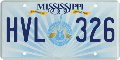 MS license plate HVL326