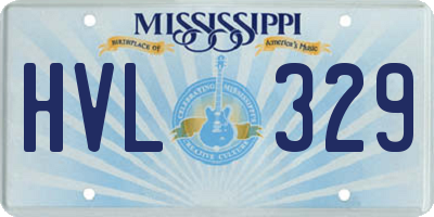 MS license plate HVL329