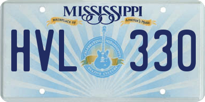 MS license plate HVL330