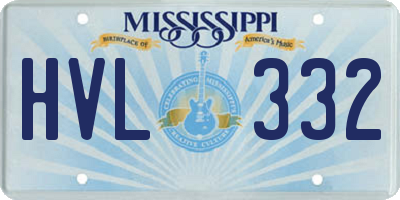 MS license plate HVL332