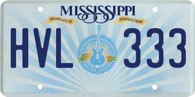 MS license plate HVL333