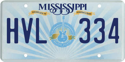 MS license plate HVL334